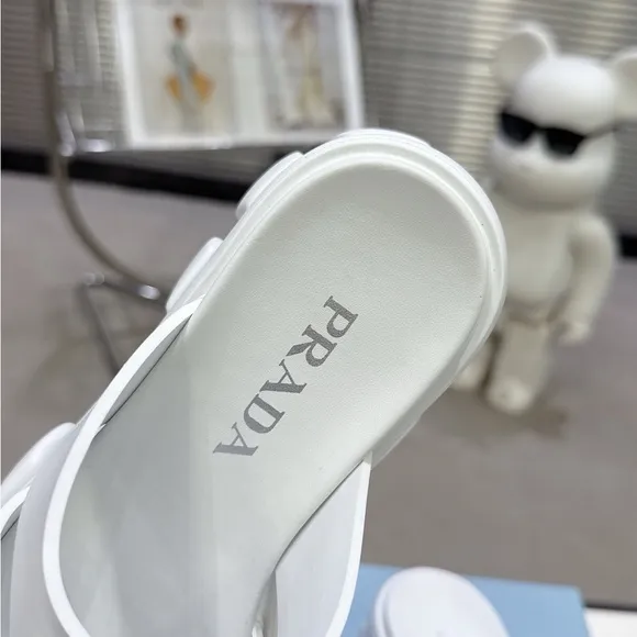 Prada Women's White Chunky Sandals