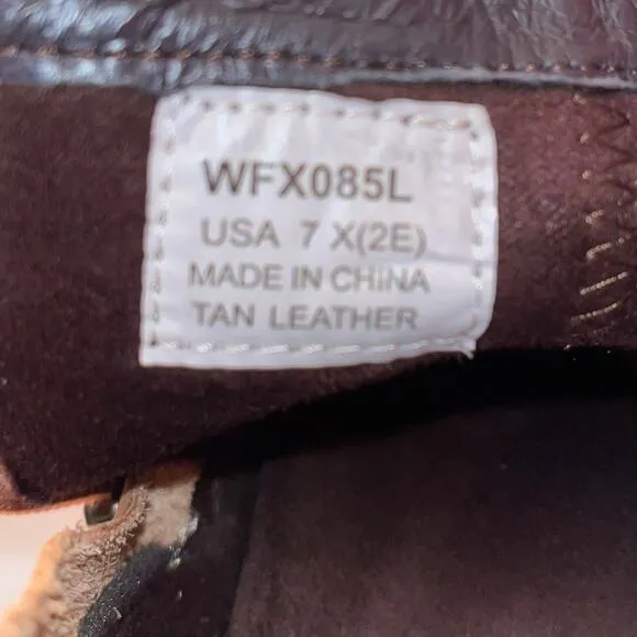 Propet Tan Leather Ankle Booties Side Zip Comfort Boot Women’s 7 X-Wide (2E)