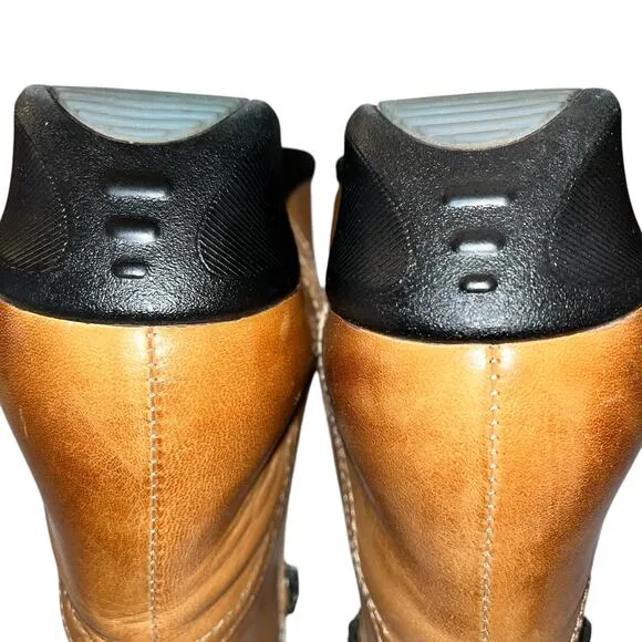Propet Tan Leather Ankle Booties Side Zip Comfort Boot Women’s 7 X-Wide (2E)