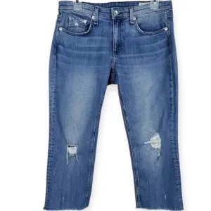 RAG &amp; Bone Dre Low Rise Slim Boyfriend Crop Jean Raw Hem Star City 27