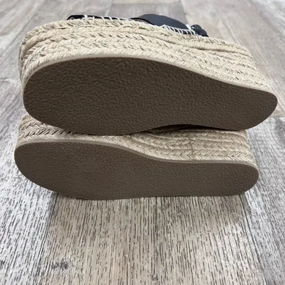 Rag &amp; Bone Edie Black Espadrille Wedge Sandals Size 6.5