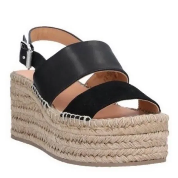 Rag &amp; Bone Edie Black Espadrille Wedge Sandals Size 6.5