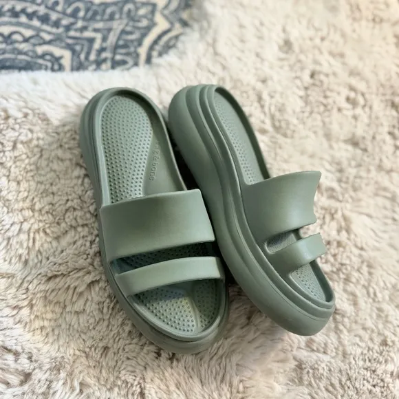 Rag &amp; Bone Green Brixley Platform Slide Sandal Size 8