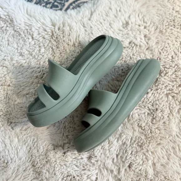 Rag &amp; Bone Green Brixley Platform Slide Sandal Size 8