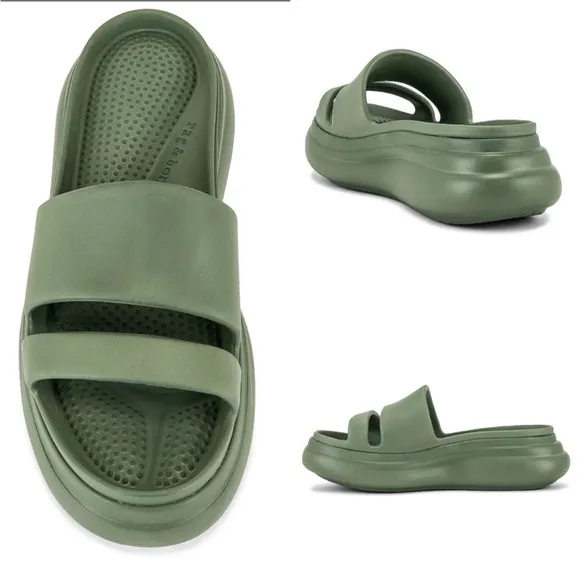 Rag &amp; Bone Green Brixley Platform Slide Sandal Size 8