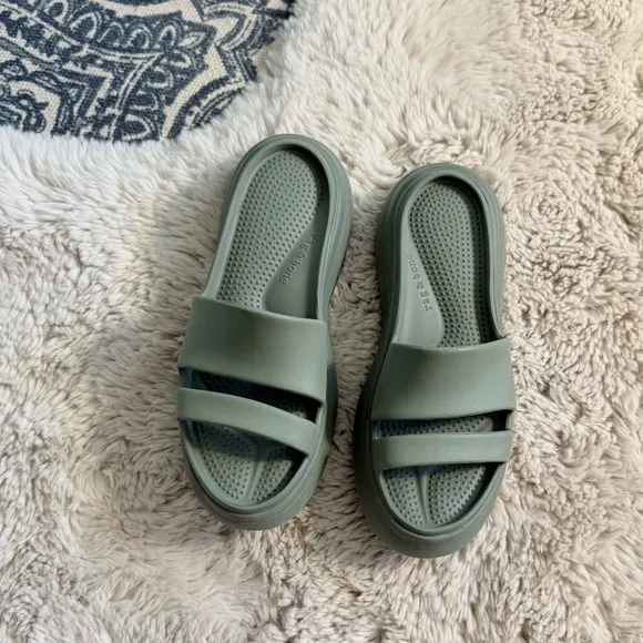 Rag &amp; Bone Green Brixley Platform Slide Sandal Size 8