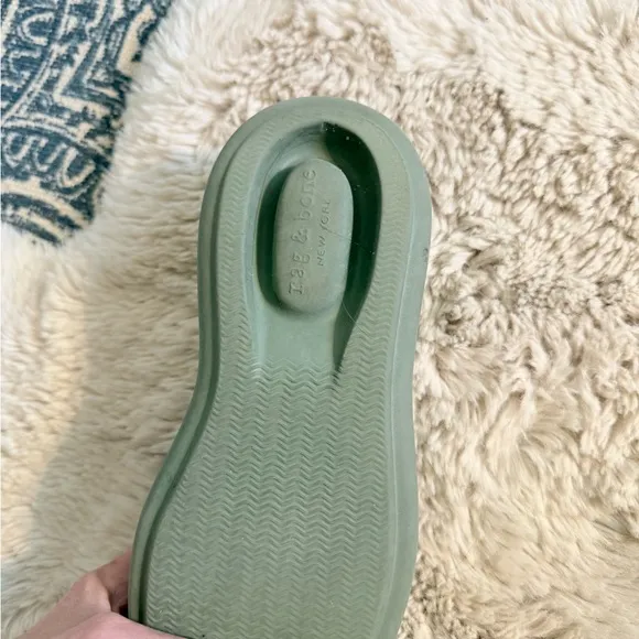 Rag &amp; Bone Green Brixley Platform Slide Sandal Size 8
