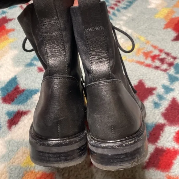 Rag &amp; Bone Slayton lace up black leather boots