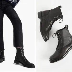 Rag &amp; Bone Slayton lace up black leather boots