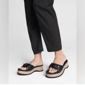 rag &amp; bone “Sommer” low wedge sandal Black Brown Cork 37 7