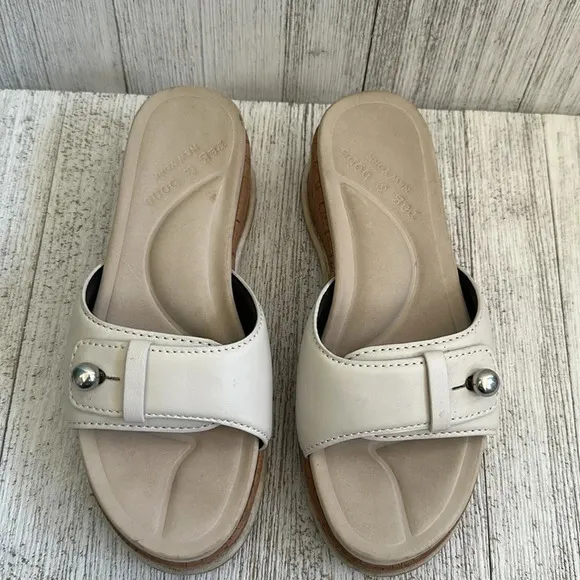 Rag &amp; Bone Women's Leather Platform Peep Toe Buckle Sandals White