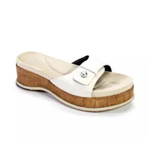 Rag &amp; Bone Women's Leather Platform Peep Toe Buckle Sandals White
