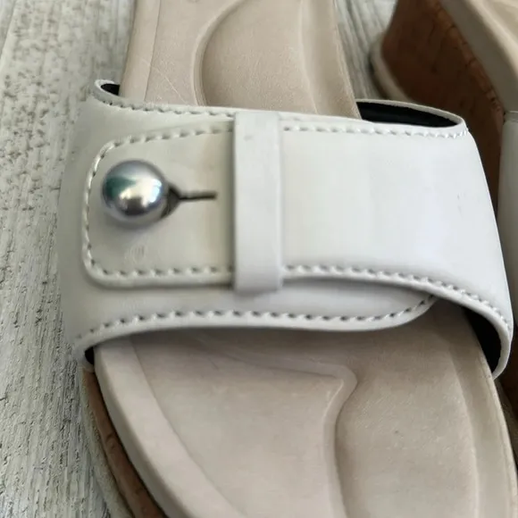 Rag &amp; Bone Women's Leather Platform Peep Toe Buckle Sandals White