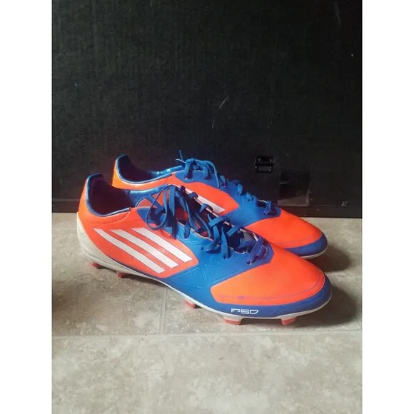 Rare Adidas FG F50 adizero soccer cleats boots active neon orange bold blue 11