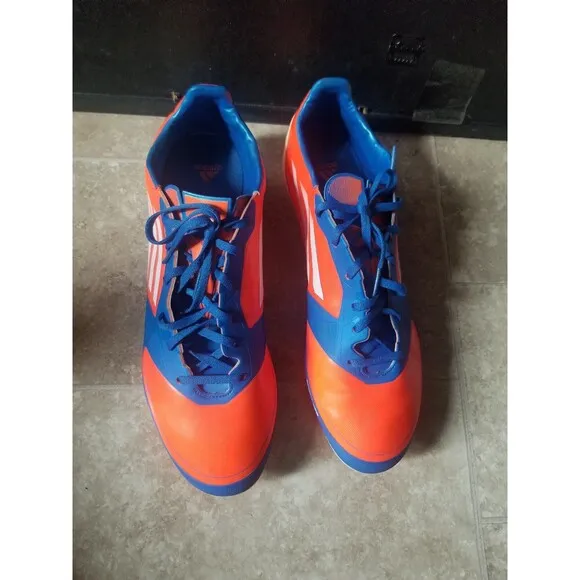 Rare Adidas FG F50 adizero soccer cleats boots active neon orange bold blue 11