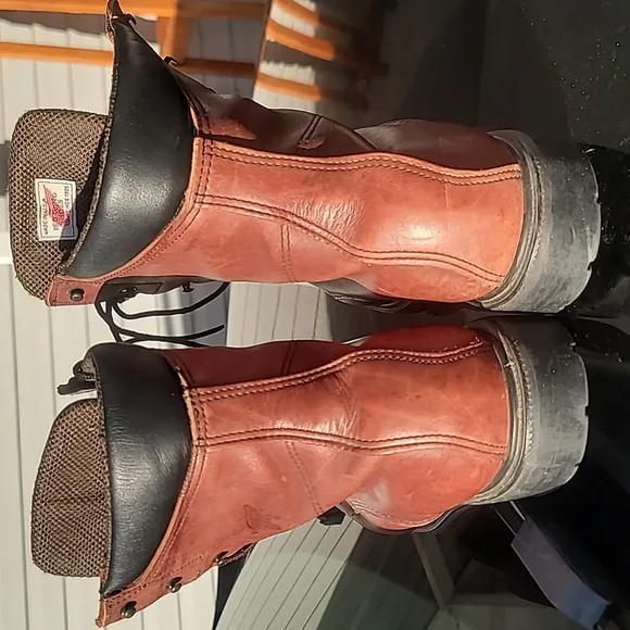 Red Wing Men's 10 1/2 D Work Boots Red GORE-TEX Insulated Leather Waterproof USA