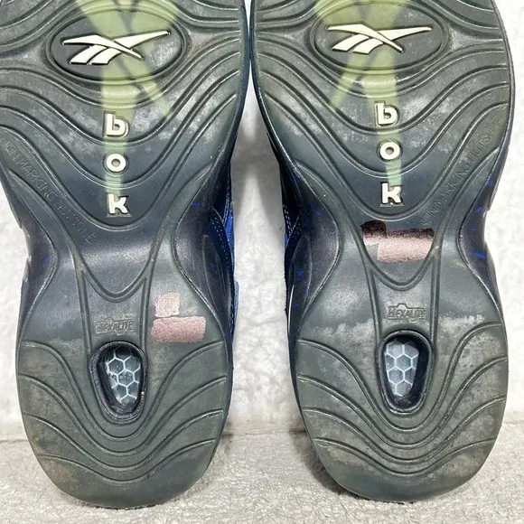 Reebok Mens Inversion Question Mid Stash Blue Gray Basketball Sneaker Shoes SZ 9