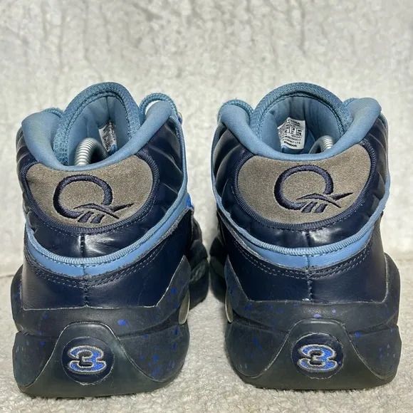 Reebok Mens Inversion Question Mid Stash Blue Gray Basketball Sneaker Shoes SZ 9
