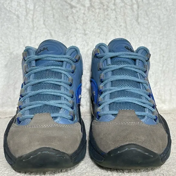 Reebok Mens Inversion Question Mid Stash Blue Gray Basketball Sneaker Shoes SZ 9
