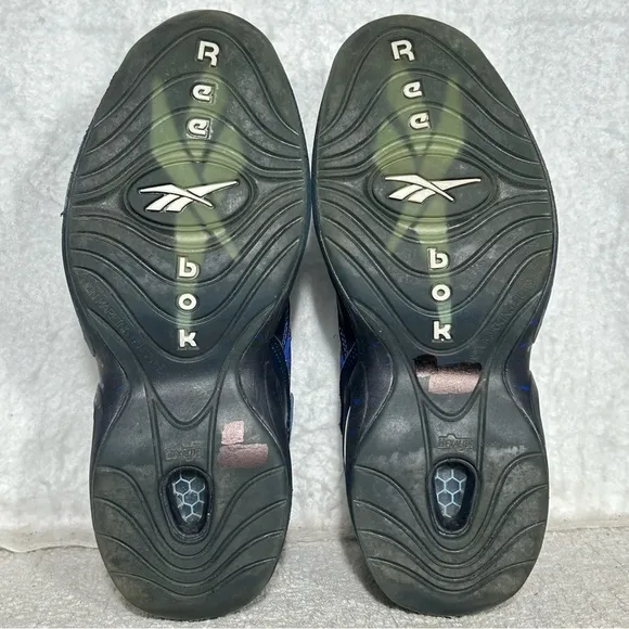 Reebok Mens Inversion Question Mid Stash Blue Gray Basketball Sneaker Shoes SZ 9