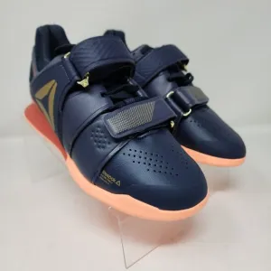 Reebok Weightlifting Shoes Womens 5 Legacy Lifter Heritage Logo Sneakers Navy