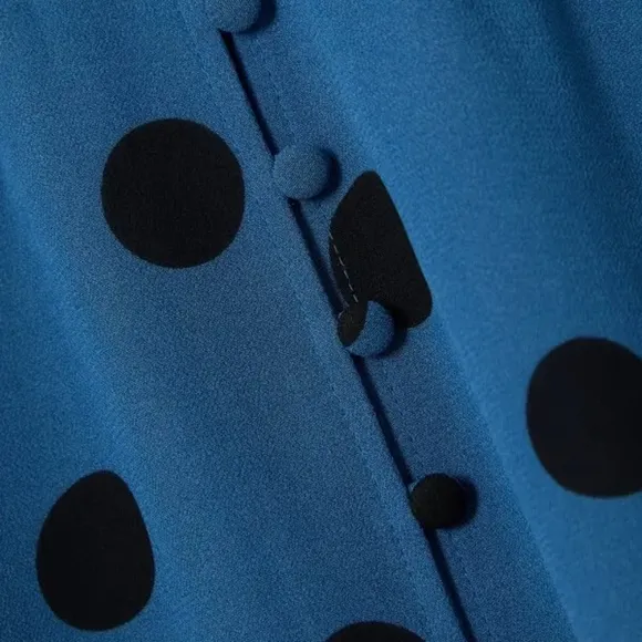 Reformation Shirred Polka-Dot Georgette Mini Dress Size 2