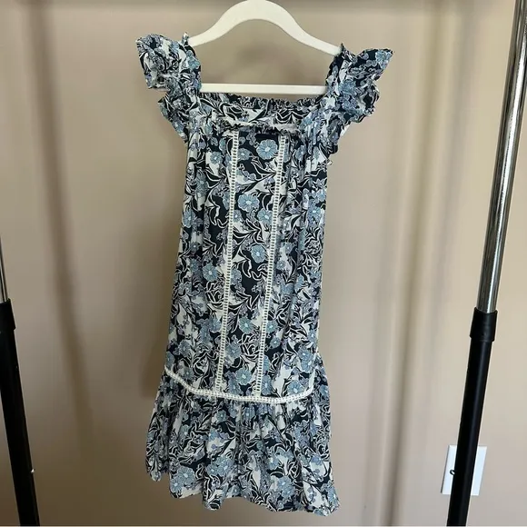 Reiss MALIN JR PRINTED TEXTURED MINI DRESS