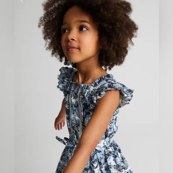 Reiss MALIN JR PRINTED TEXTURED MINI DRESS