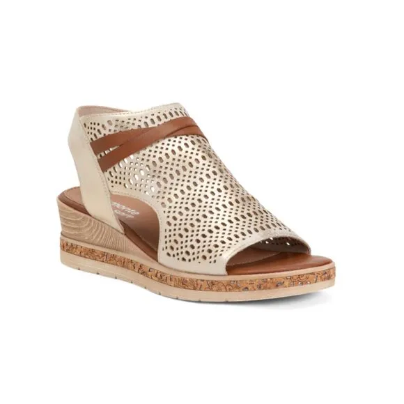 REMONTE Beige Jerilyn 75 Comfort Wedge Sandals