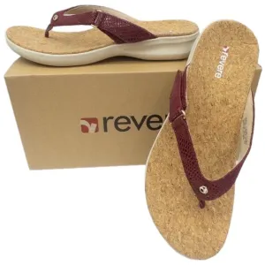 Revere Napoli Arch Support Comfort Slip on Toe Post Red Women's Sandals 9