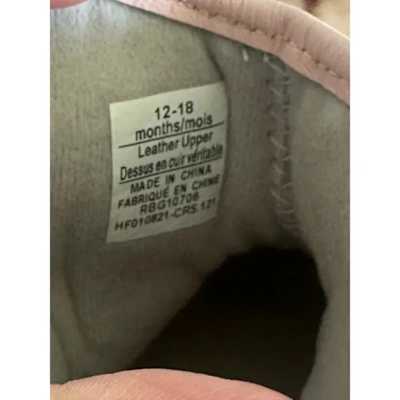 Robeez Baby Girl Cowboy Boots Pink &amp; Silver Leather – Size 12-18 Months