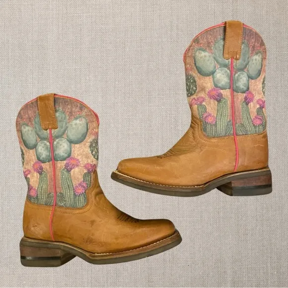 ROPER Big Girls Prickly Cactus Cowboy Boots