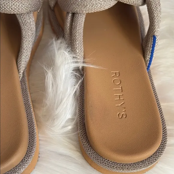 Rothy's silver Braided Sandals