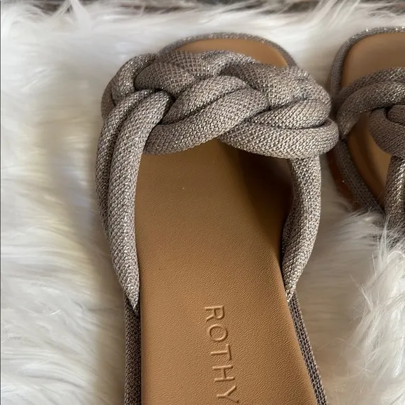 Rothy's silver Braided Sandals