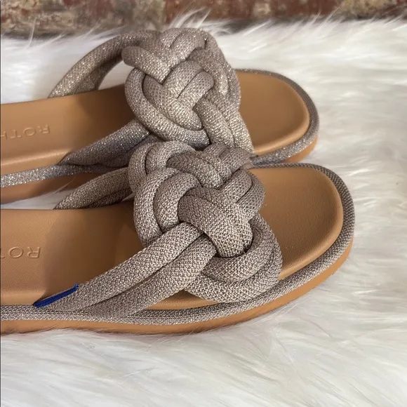 Rothy's silver Braided Sandals