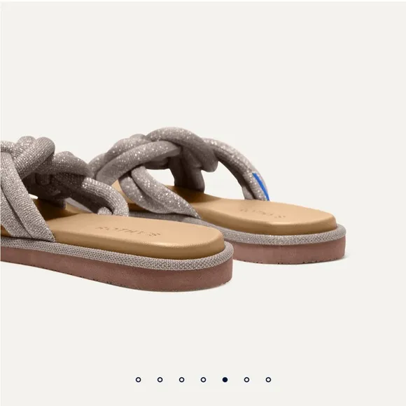 Rothy's silver Braided Sandals
