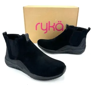 RYKA “ECHO VERSA” BLACK SUEDE WATER-REPELLENT LIFESTYLE SHORT BOOTS / BOOTIES🆕