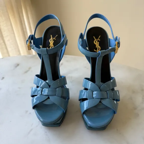 Saint Laurent Tribute Patent Platform Sandals
