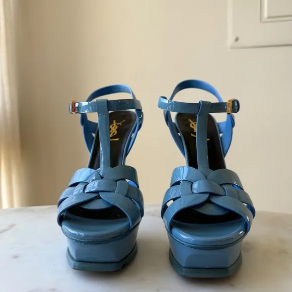 Saint Laurent Tribute Patent Platform Sandals