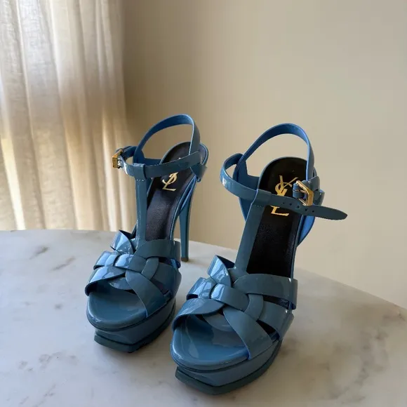 Saint Laurent Tribute Patent Platform Sandals