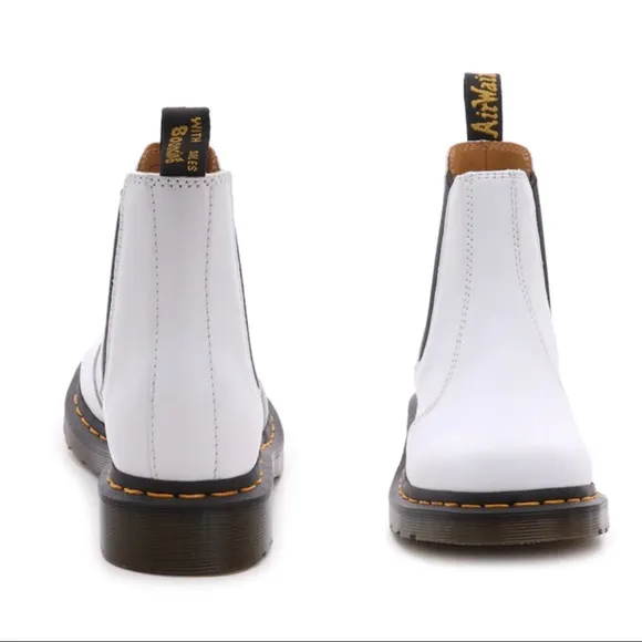 SALE! New Dr. Martens White Leather “Softy-T” 2976 Chelsea Boots