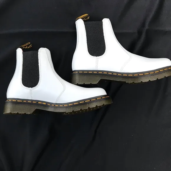 SALE! New Dr. Martens White Leather “Softy-T” 2976 Chelsea Boots