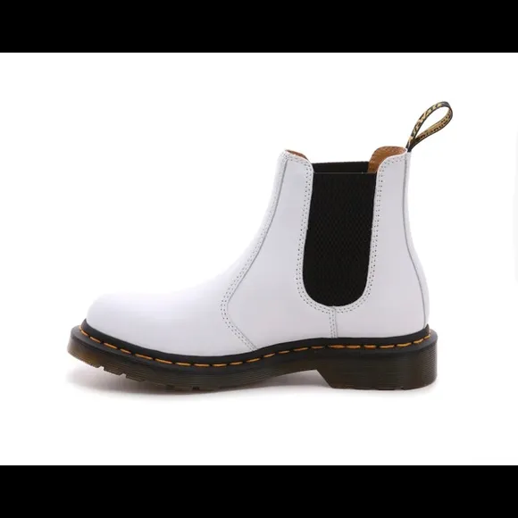 SALE! New Dr. Martens White Leather “Softy-T” 2976 Chelsea Boots