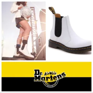 SALE! New Dr. Martens White Leather “Softy-T” 2976 Chelsea Boots