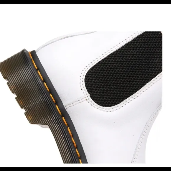 SALE! New Dr. Martens White Leather “Softy-T” 2976 Chelsea Boots