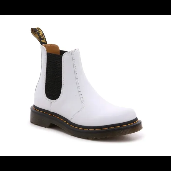 SALE! New Dr. Martens White Leather “Softy-T” 2976 Chelsea Boots