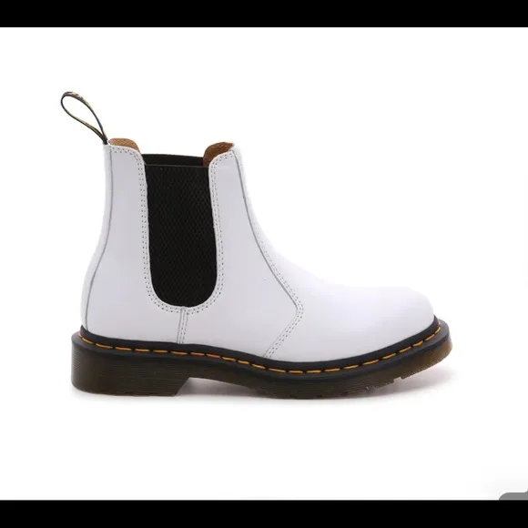 SALE! New Dr. Martens White Leather “Softy-T” 2976 Chelsea Boots