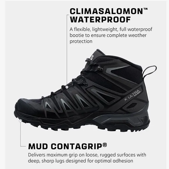 Salomon X Ultra Pioneer Mid Waterproof Hiking Boots Men’s 8.5 | Like New
