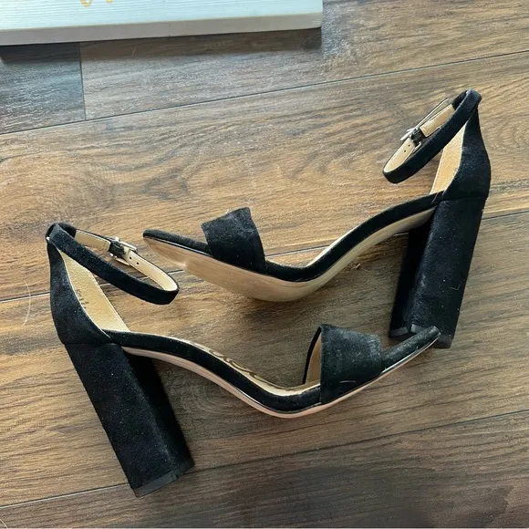 Sam Edelman Yaro Block Heel Suede Sandals WIDE WIDTH