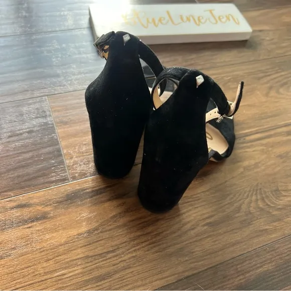 Sam Edelman Yaro Block Heel Suede Sandals WIDE WIDTH